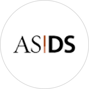ASDS text in black and orange