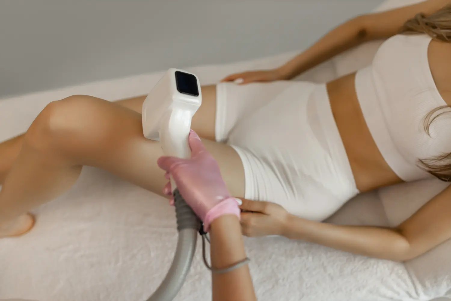 Beauty treatment session in progress