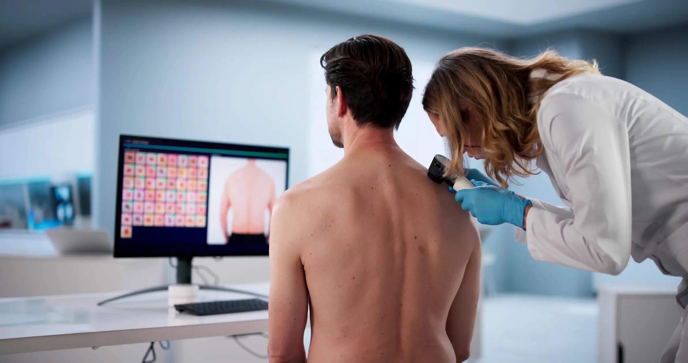 Dermatologist conducting skin examination